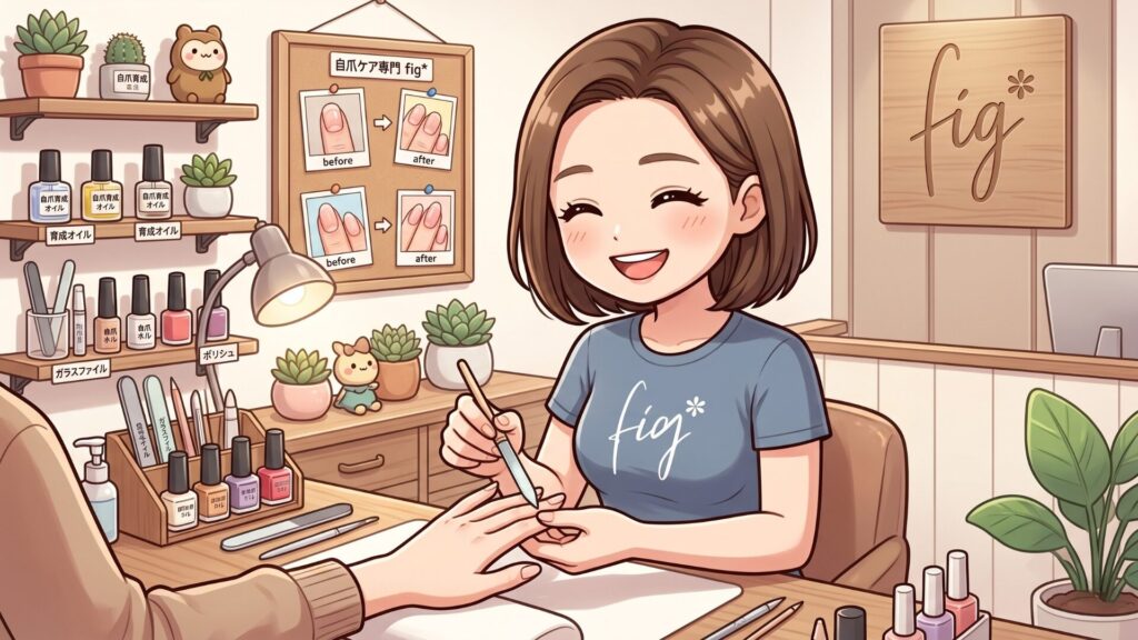 FIGのロゴシャツを着たキャラクター