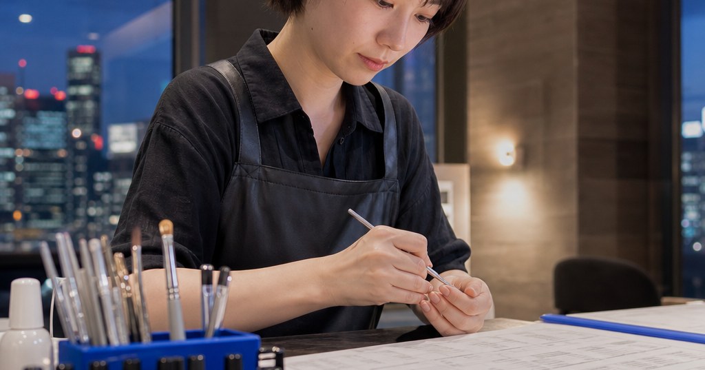 群馬のネイルスクール受講料を比較するためのネイル施術道具と料金表のイメージ