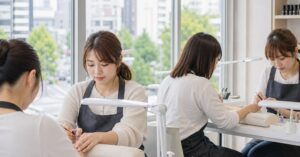 高崎 フィルイン スクールで学ぶ、爪を守るフィルイン施術の実践イメージ