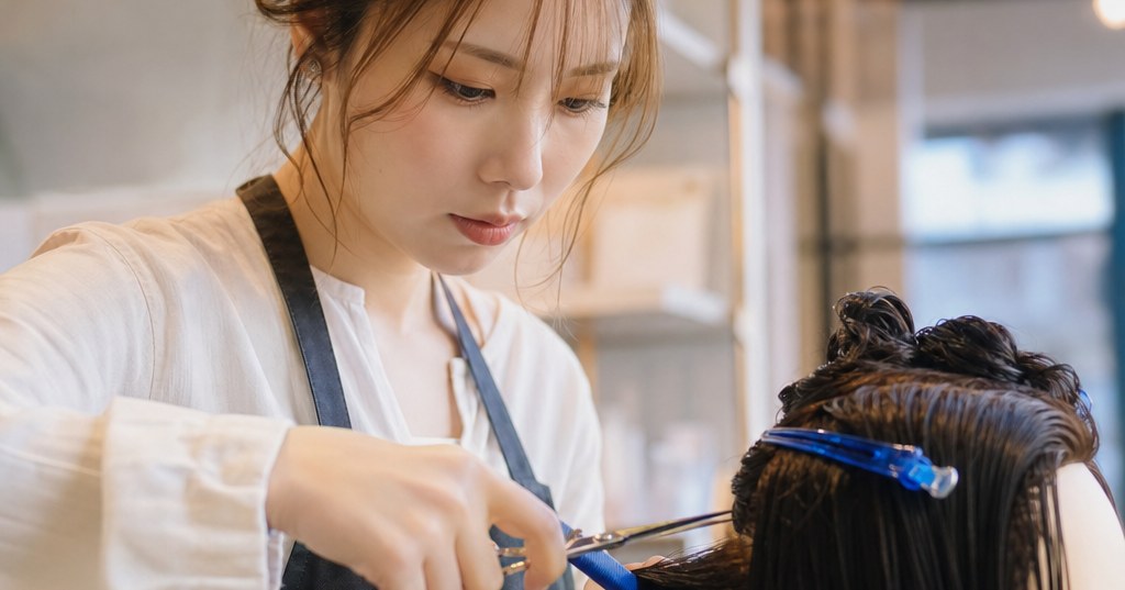 高崎 サロンワーク スクールで美容技術を学ぶ受講生と講師の実習風景